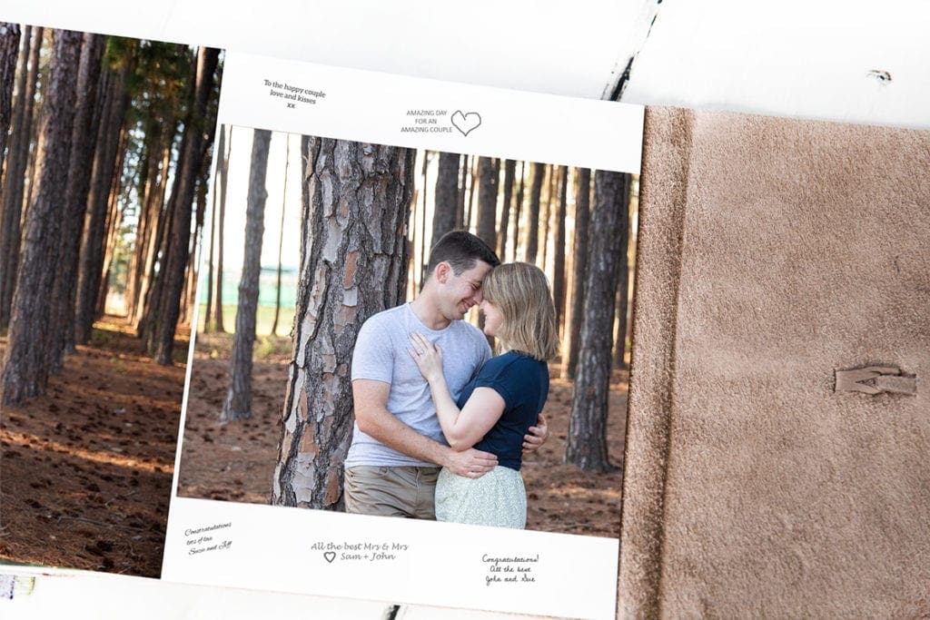 Wedding Guest Book using images from your Engagement Shoot.