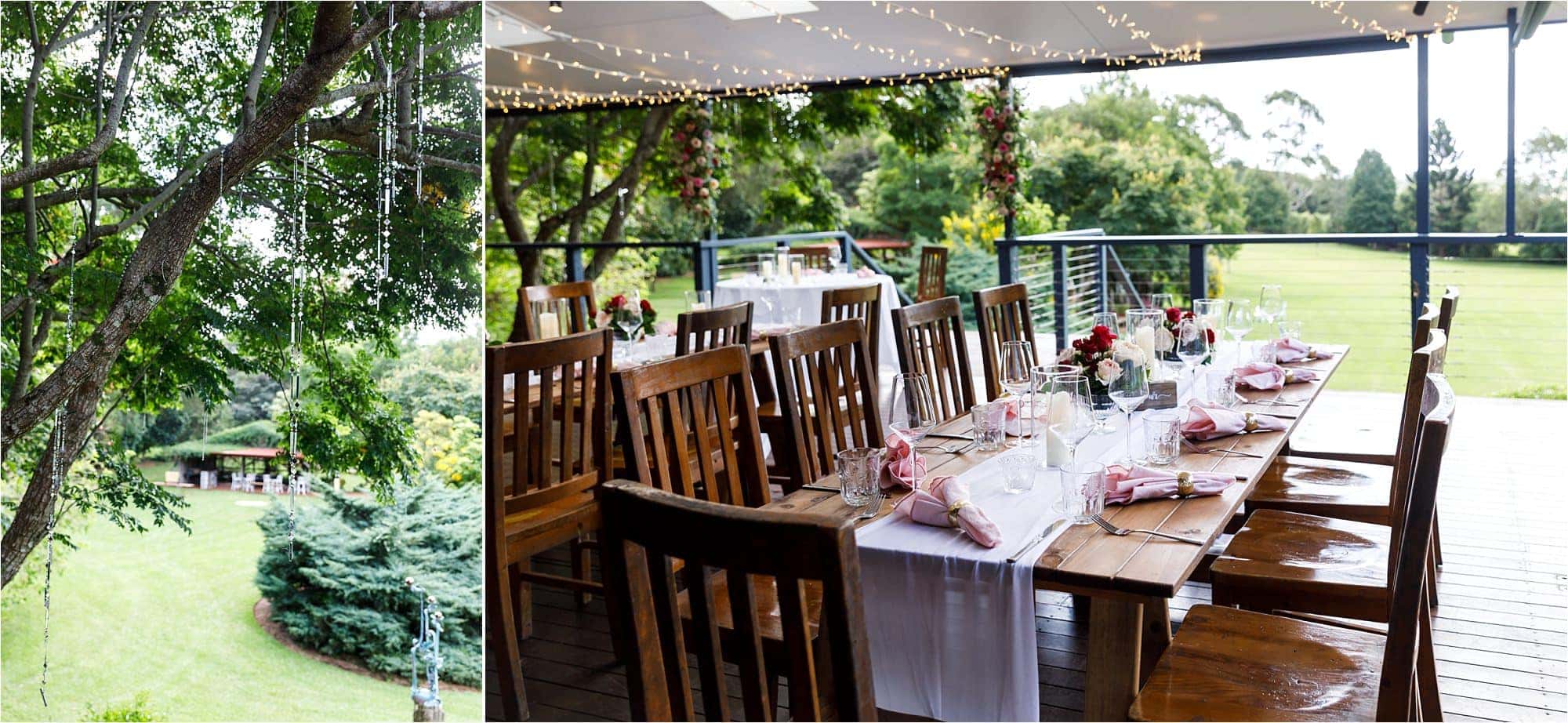 The Secret Garden Estate Weddings Tamborine Mountain table settings