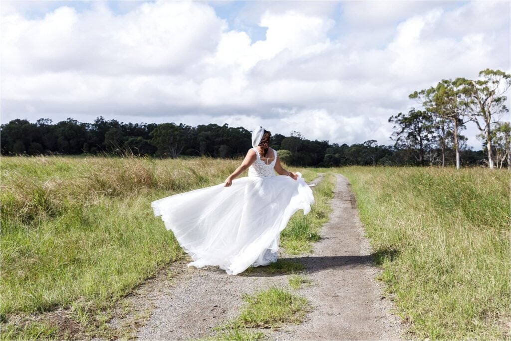 SirrometWinesWedding_Bride spinning in her dress