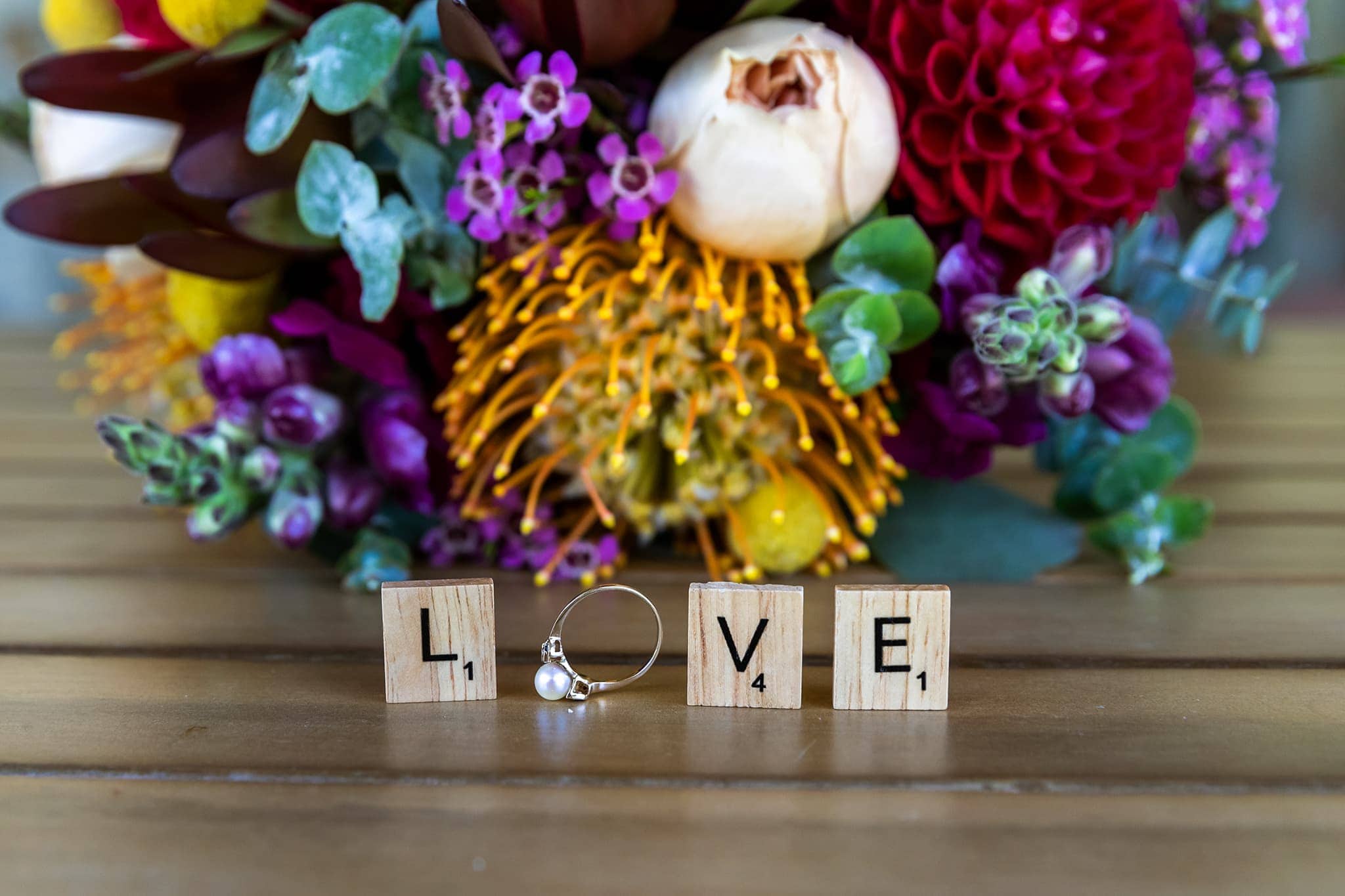 Love letters for wedding details with bride