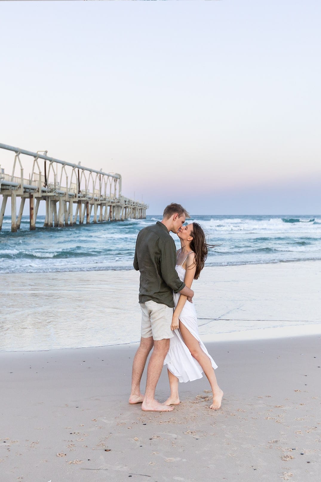 Pre wedding engagement shoot on the Gold Coast at Sunset.