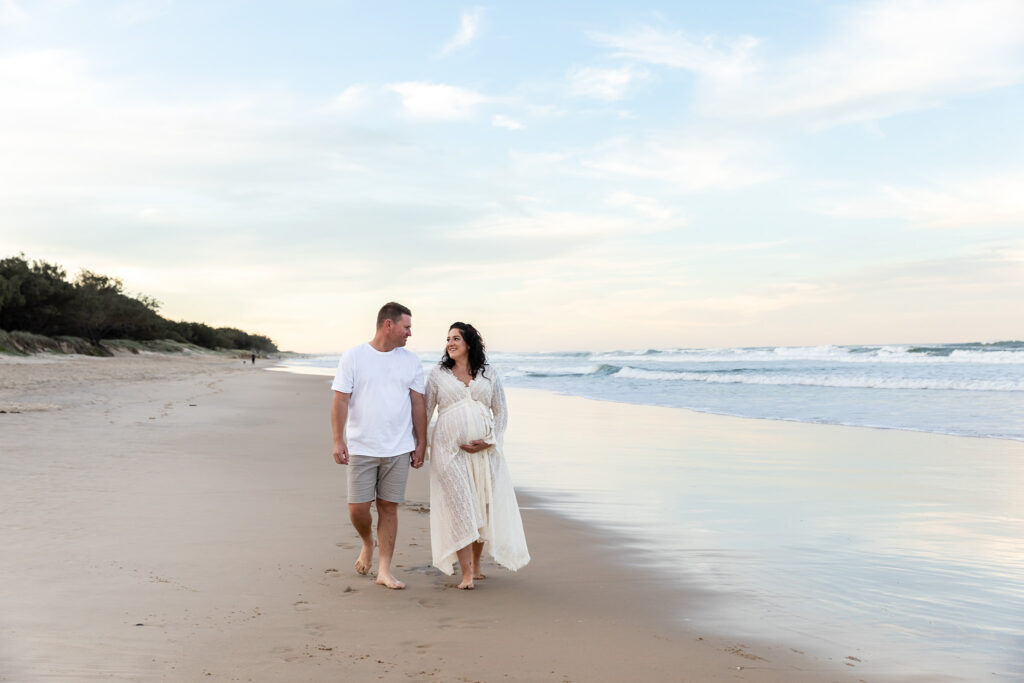 Gold Coast Maternity photo shoot with Coven and Co Gown.