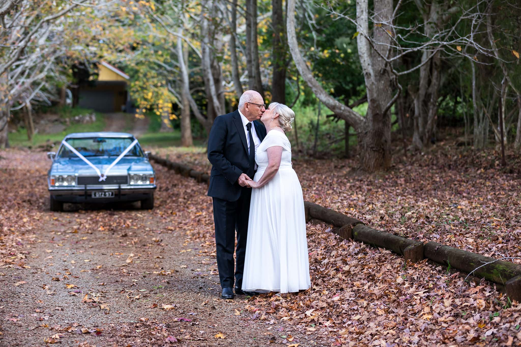 Wedding bridal first look before the ceremony, at Tamborine Mountain.