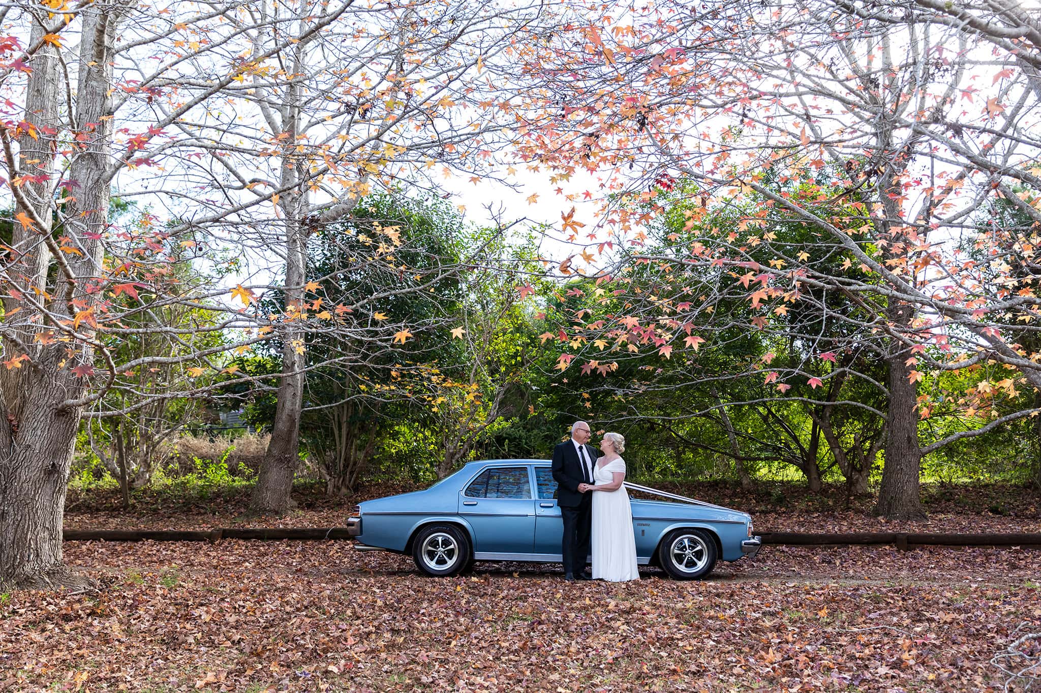 Wedding bridal first look before the ceremony, at Tamborine Mountain.