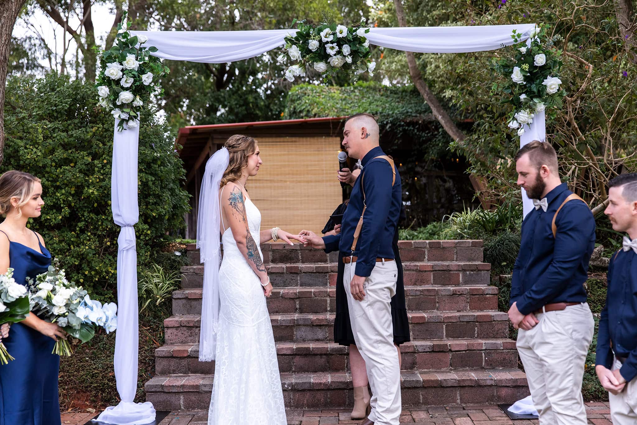 Bride and groom married at The Secret Garden Estate on Tamborine Mountain, by Mooi Photography.