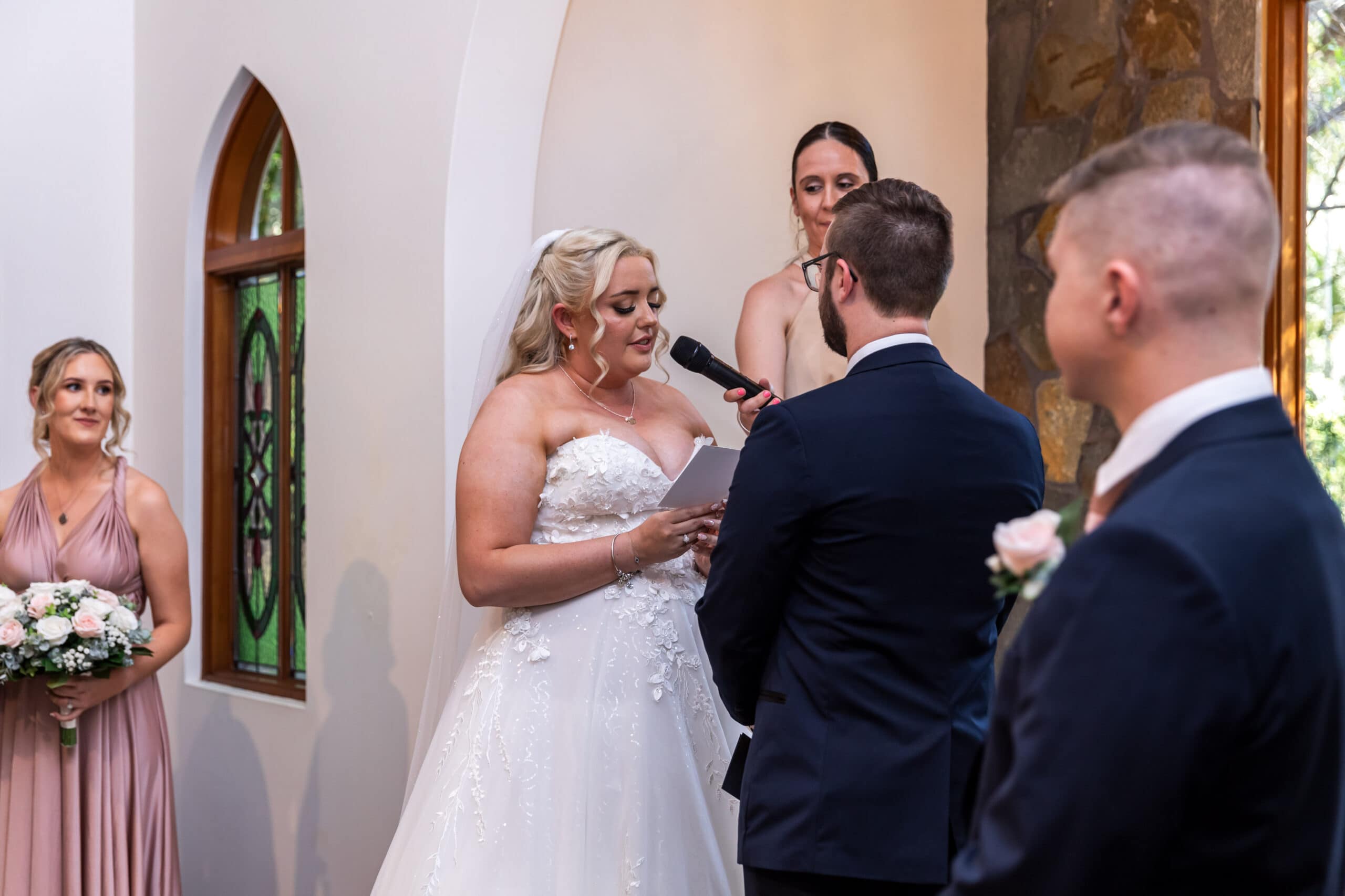Wedding Ceremony at the Coolibah Downs Private Estate Chapel.