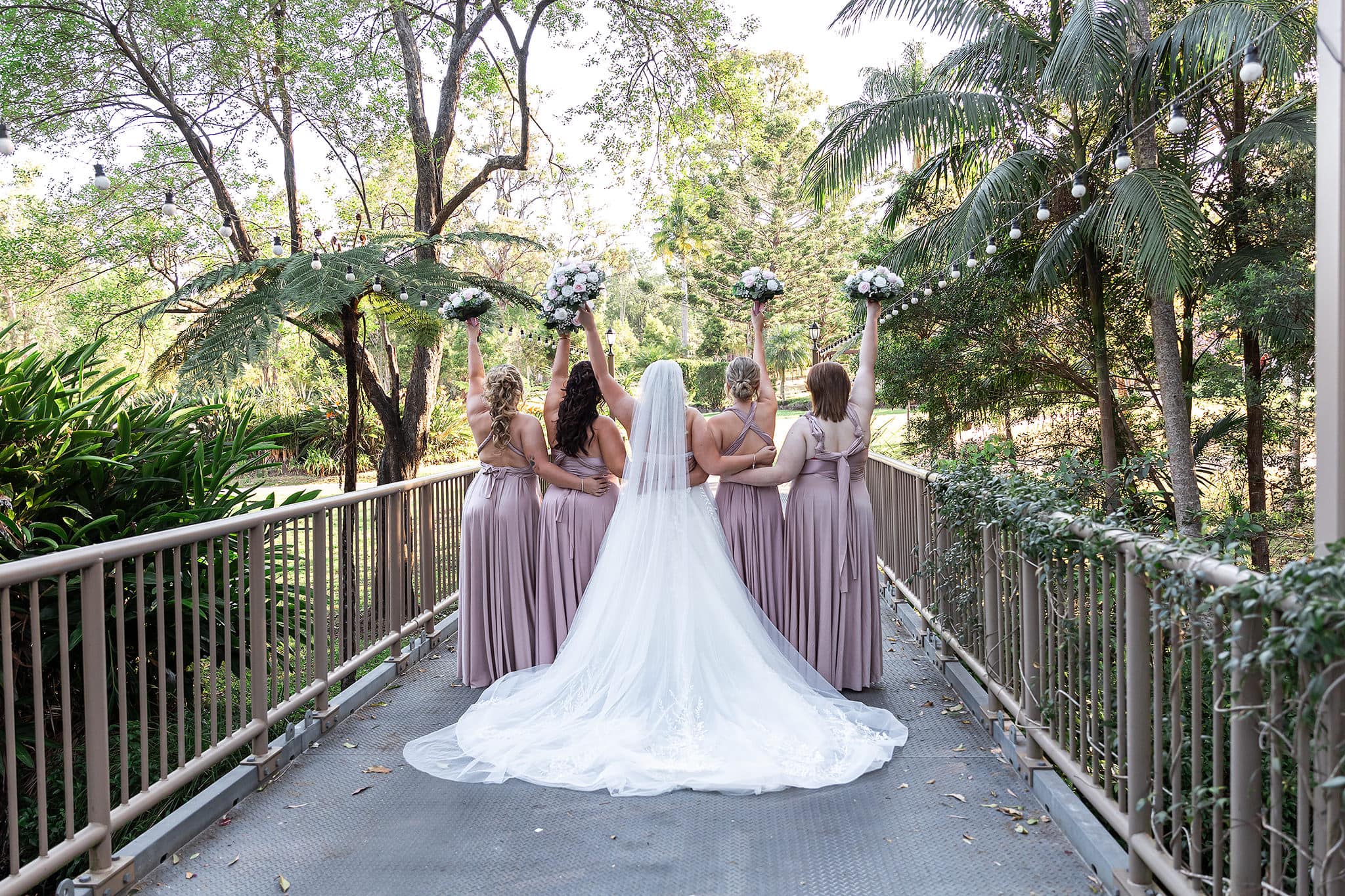 Bridal party at Coolibah Downs Private Estate, Gold Coast wedding venue.