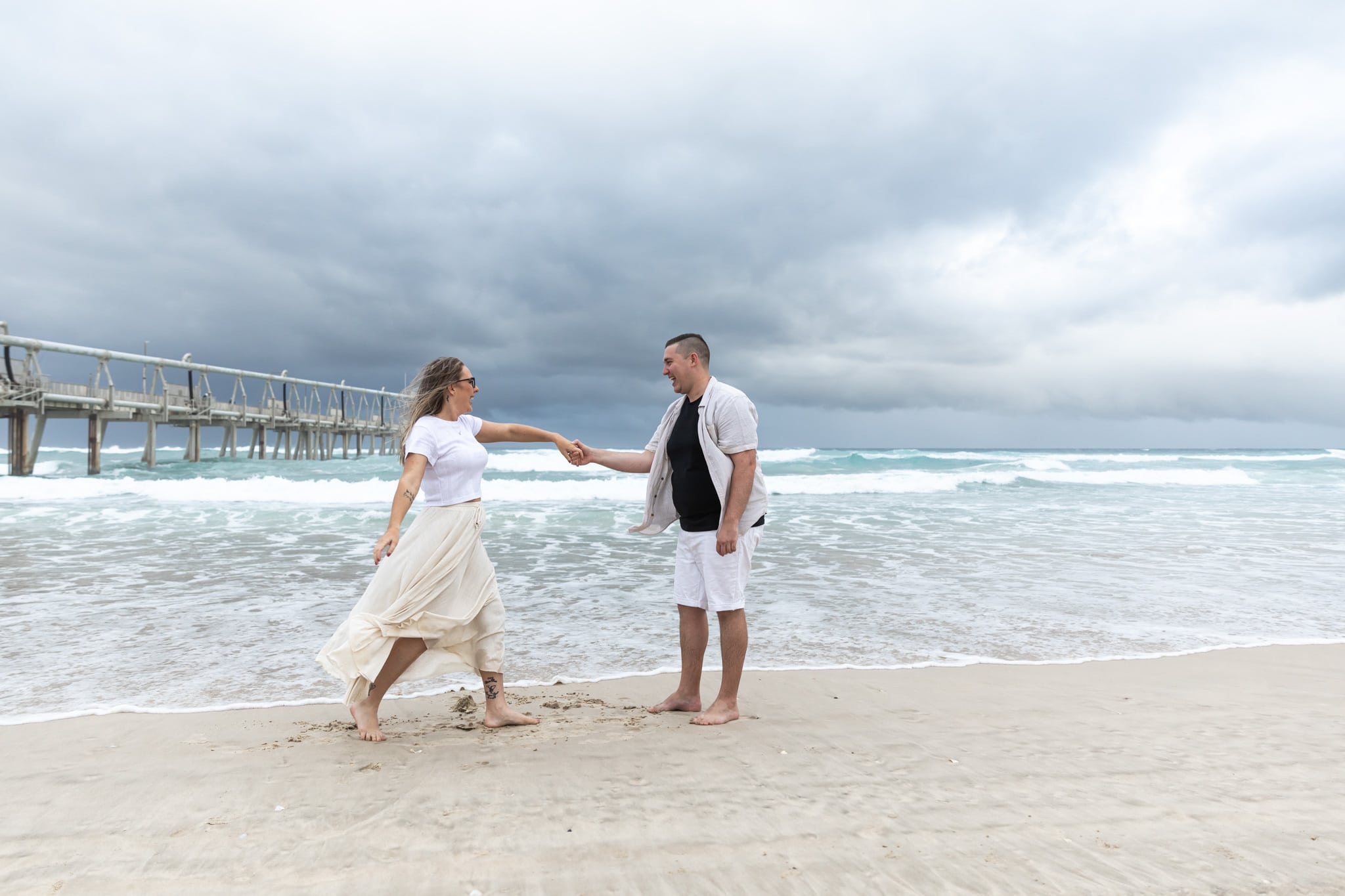 Gold Coast beach engagement couples photo shoot, by Mooi Photography.