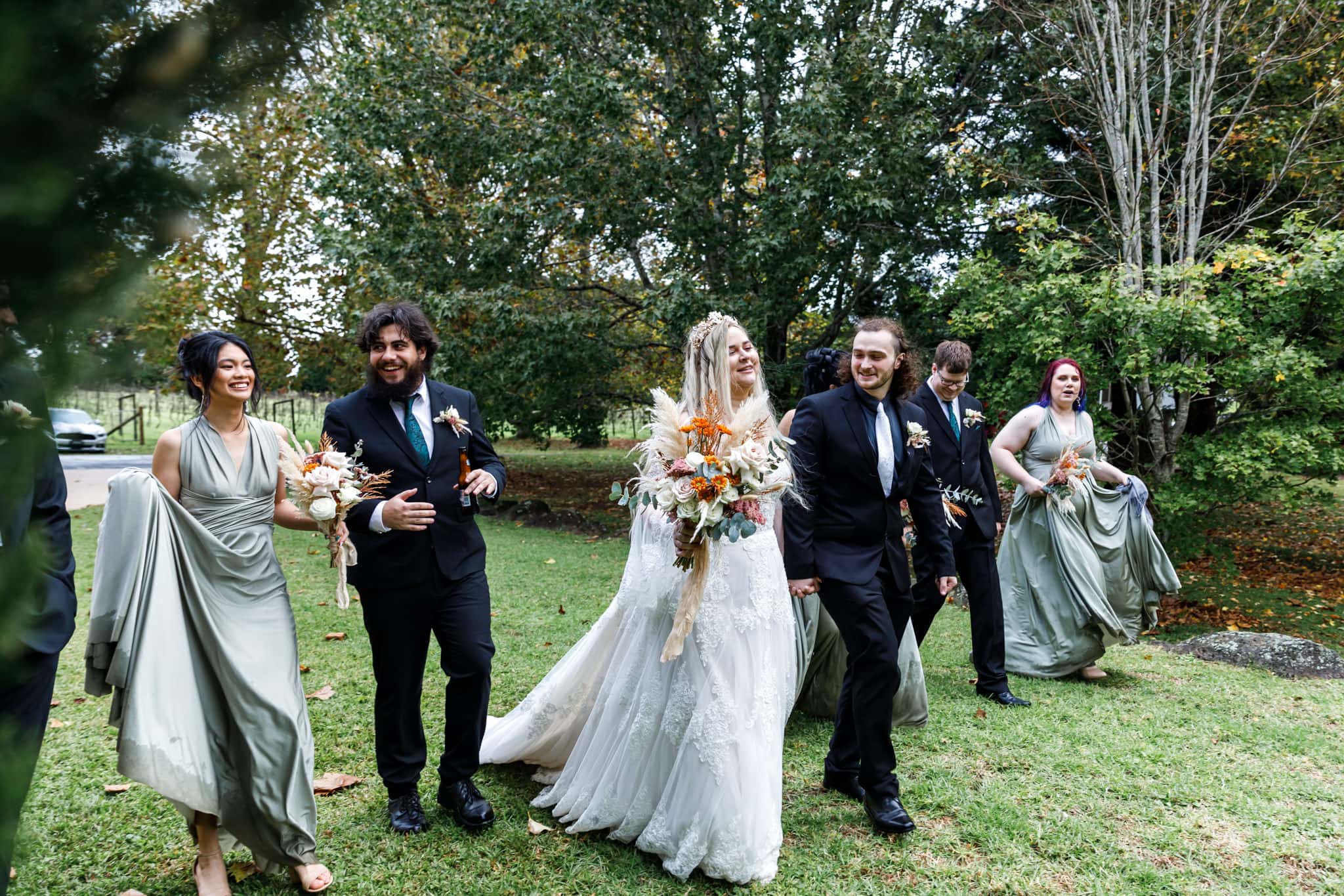 Bridal party photos at Cedar Creek Estate Winery Wedding by Mooi Photography.