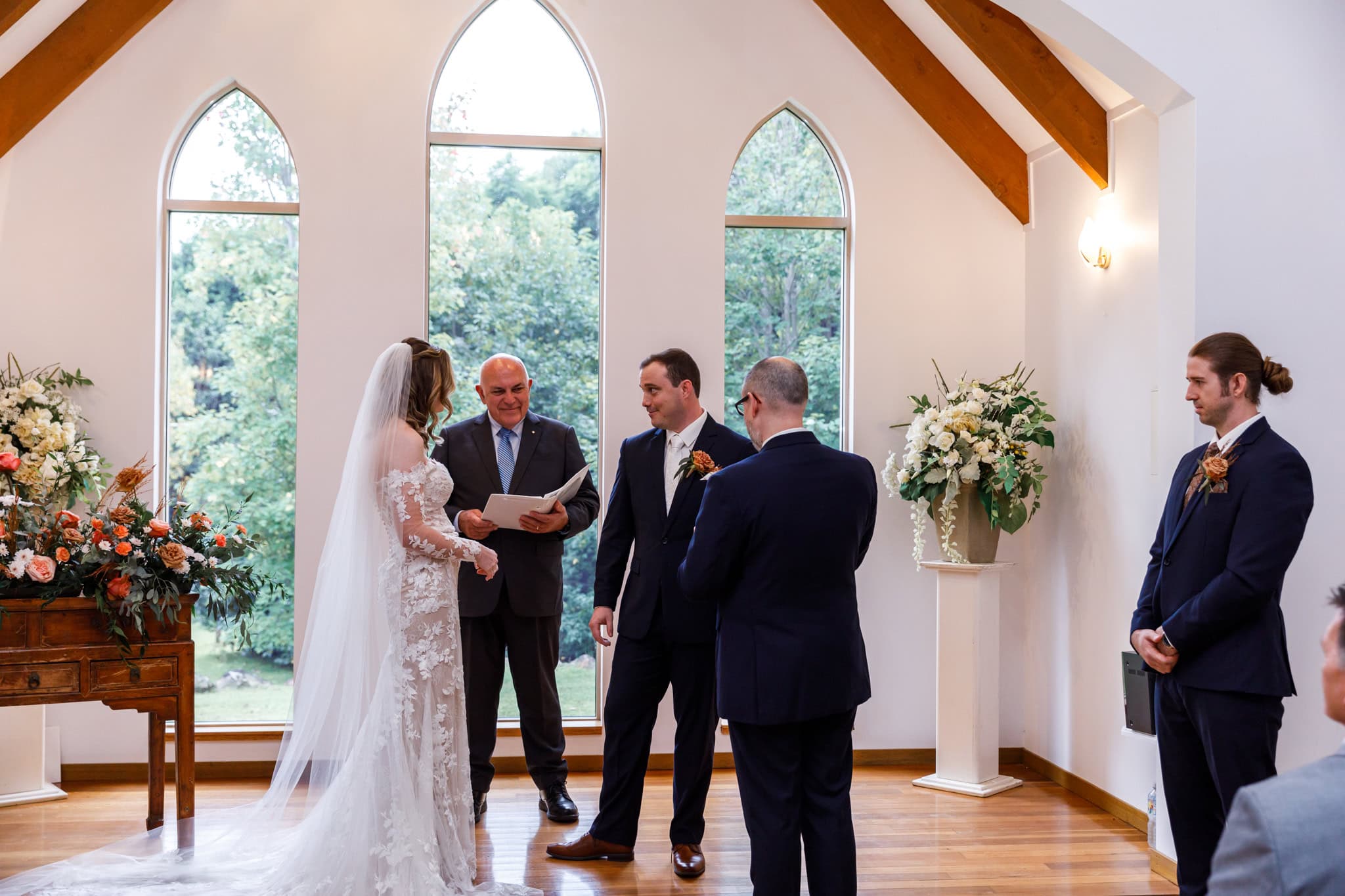 Wedding ceremony at Cedar Creek Estate, Tamborine Mountain.